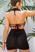 Sexy glitter jurk / cover-up zwart
